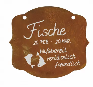 Sternzeichen "Fische" | Rosttafel | H. 13 cm